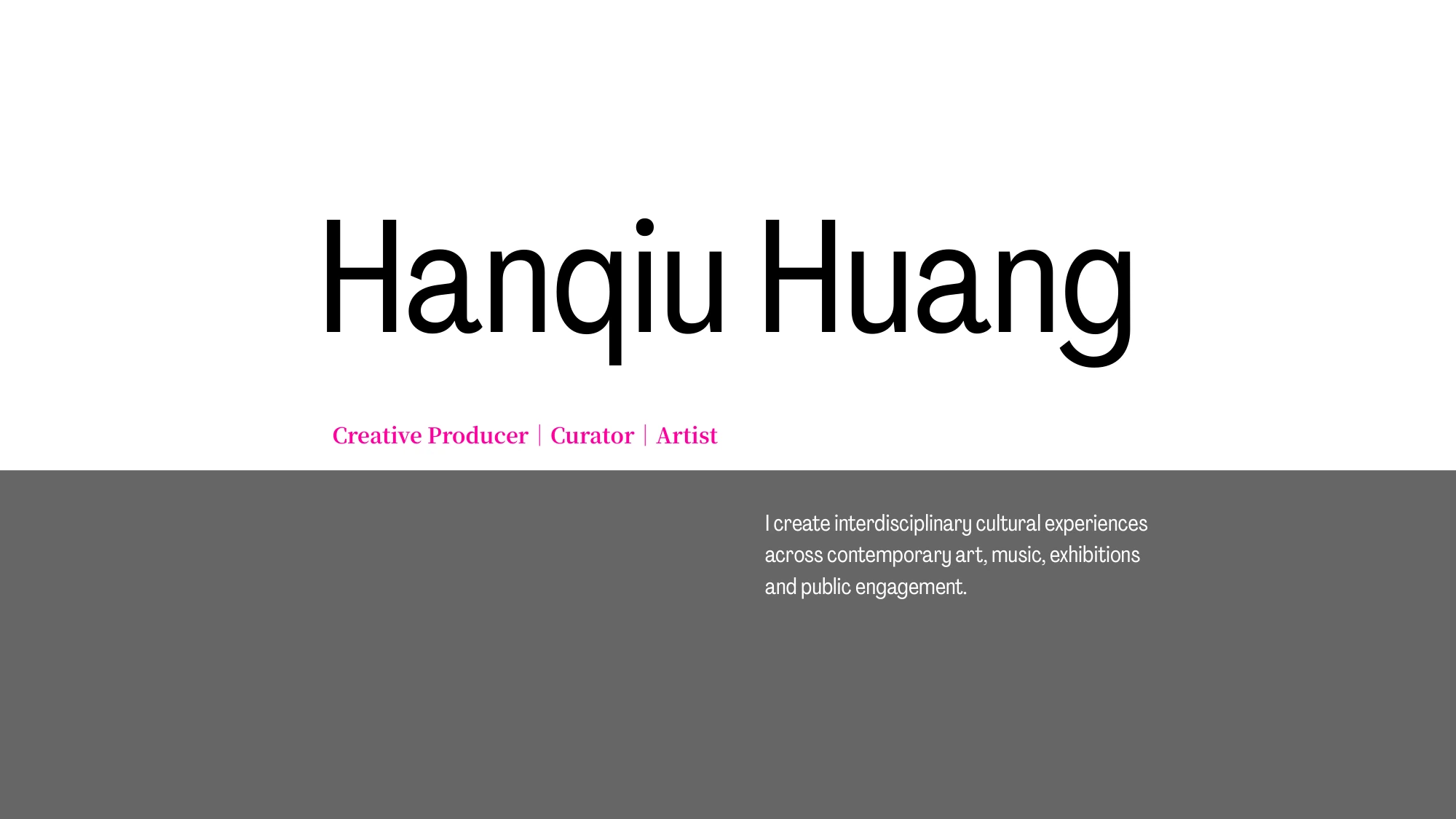Hanqiu Huang — portfolio page 1
